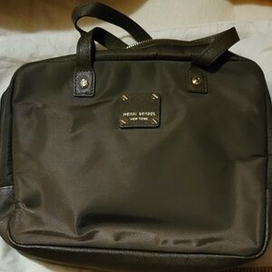 HENRI BENDEL small cosmetic, accessory tech bag - chocolate brown